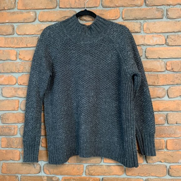 American Eagle Mock Neck Pullover Wool Blend Sweater Gray - Size XL - Picture 1 of 4